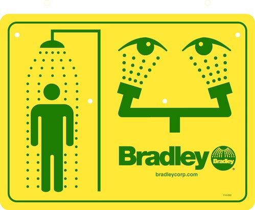 Bradley 114-052 Safety Sign- Eyewash & Shower