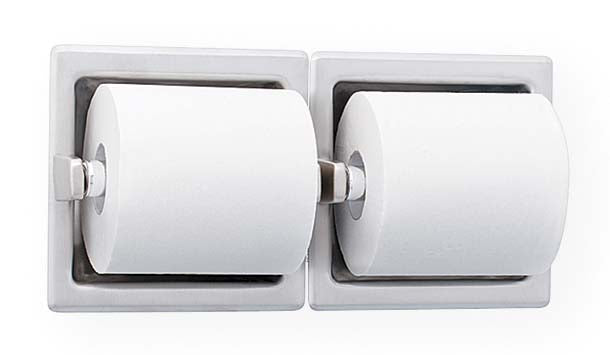 Bradley 5124-525500 Toilet Tissue Dispenser, Recessed, Dual