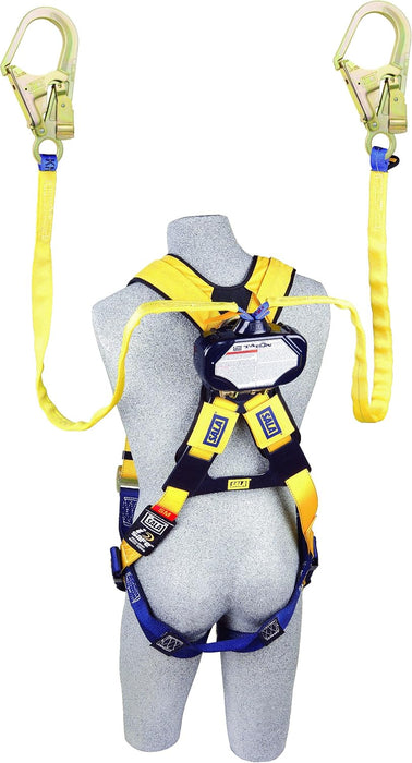 DBI/SALA 3102101 7 1/2' Talon Tie-Back Twin-Leg Self Retracting 1 Nylon Web Lifeline With Delta Comfort Pad, (2) Lanyard Keepers, Steel Rebar Hooks And Quick Connector