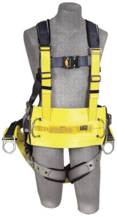 DBI/SALA 1102385 Small ExoFit Wind Energy Harness With PVC Coated Back Front And Side D-Rings, Belt With Pad, Quick Connect Buckle Leg Strap And Built-In Comfort Padding