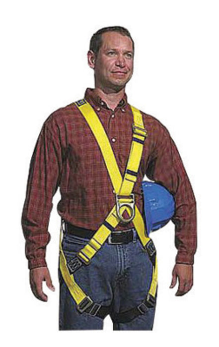 DBI/SALA 1102903 Large Construction/Cross Over/Full Body Style Harness With Pass Thru Leg Strap Buckle, Foam Hip Pad And Belt