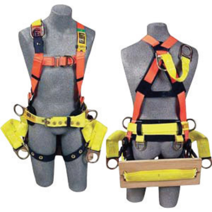 DBI/SALA 1104850 Universal Delta Construction/Cross Over Style Harness With Stand Up Rear And Front D-Rings, Loops for Belt And Tongue Buckle Leg Strap