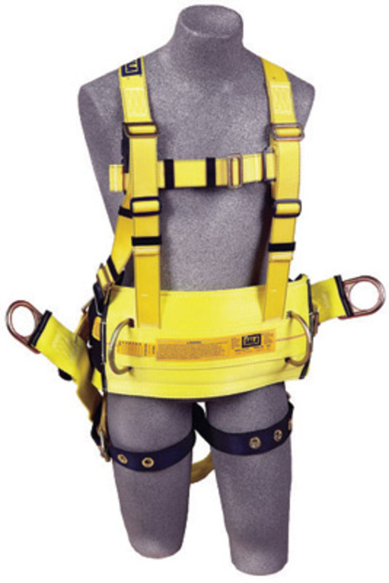 3M DBI SALA DBI/SALA 1106106 Large Delta II Derrick Style Harness With Back D-Ring With 18 Extension, Tongue Buckle Legs, Belt With Pad, Seat Sling
