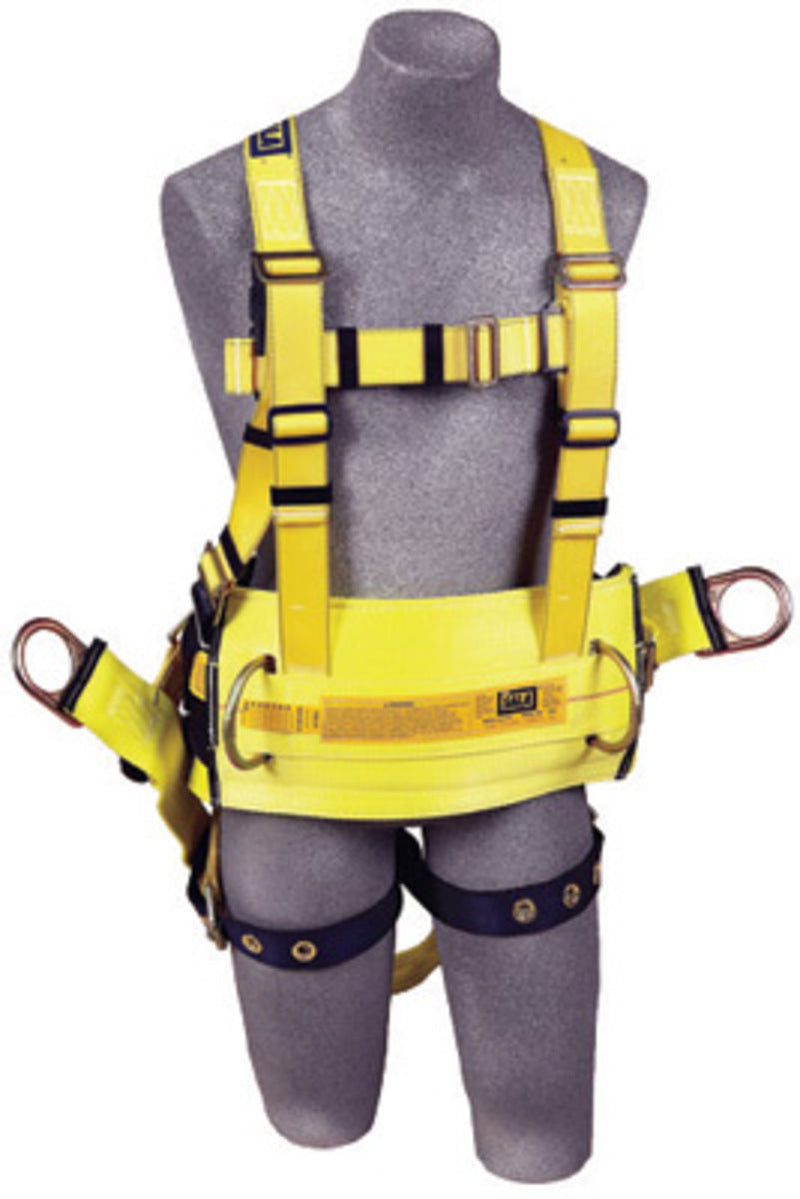 3M DBI SALA DBI/SALA 1106107 X-Large Delta II Derrick Style Harness With Back D-Ring With 18 Extension, Tongue Buckle Legs, Belt With Pad, Seat