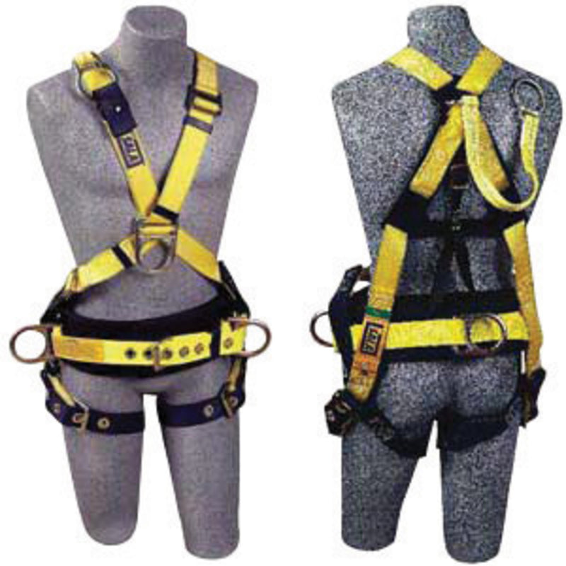 3M DBI SALA DBI/SALA 1106375 Large Delta II Positioning Construction/Cross Over Style Harness With 18 Back D-Ring Extension, Front And Side D-Rings