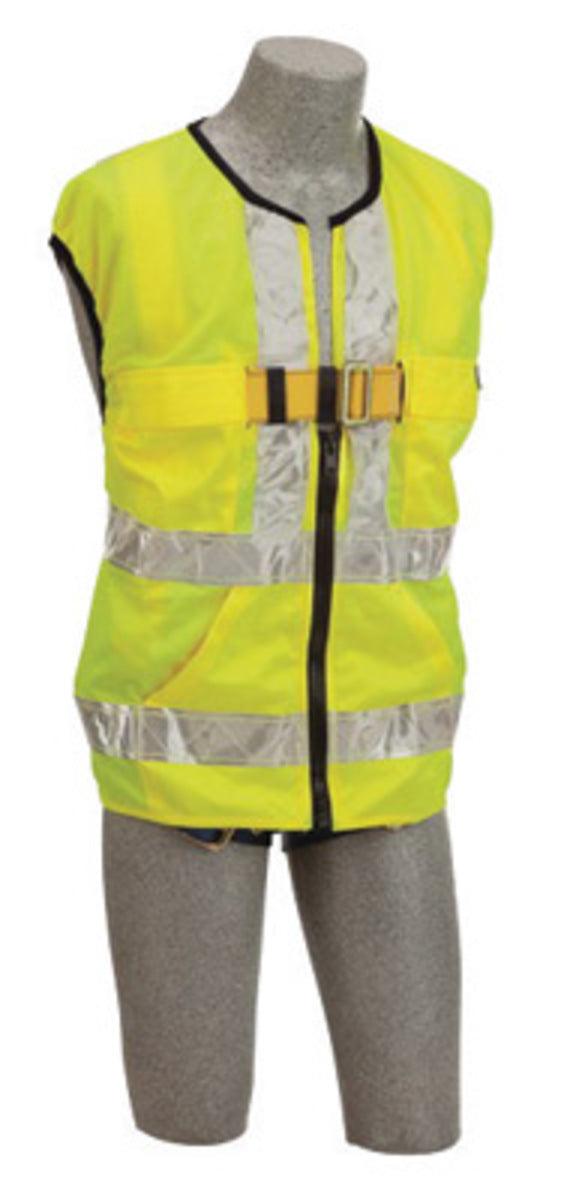 3M DBI SALA DBI/SALA 1107422 2X Delta Hi-Vis Reflective Work Vest Style Harness With Back D-Ring And Tongue Buckle Leg Strap, Full Body Harnesses