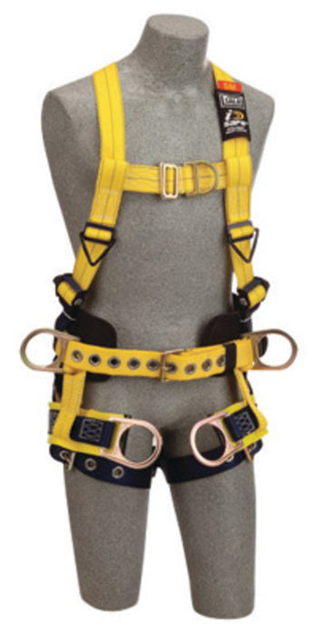 DBI/SALA 1107776 Small Delta No-Tangle Full Body/Vest Style Harness With Back, Front And Side D-Ring, Tongue Leg Strap Buckle, Belt With Pad, Seat Sling With Positioning D-Ring And 2 Tool/Pouch D-Ring