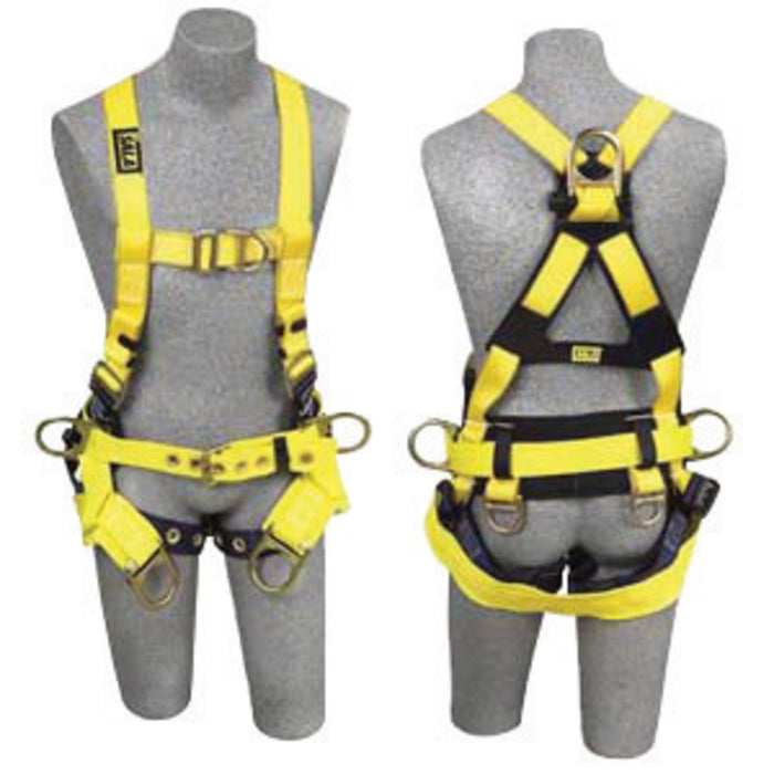 DBI/SALA 1107781 2X Tower Climbing Vest Style Harness With Back And Front D-Rings, (2) Tool/Pouch D-Rings, Tongue Buckle Legs, (4) Pad, Belt With Side D-Rings And Seat Sling With Positioning D-Rings