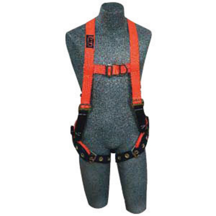 DBI/SALA 1107804 Large Delta Hi-Viz Orange No-Tangle Construction/Vest Style Harness With Back, Side And Front D-Ring, Belt And Back Pad And Tongue Leg Strap Buckle