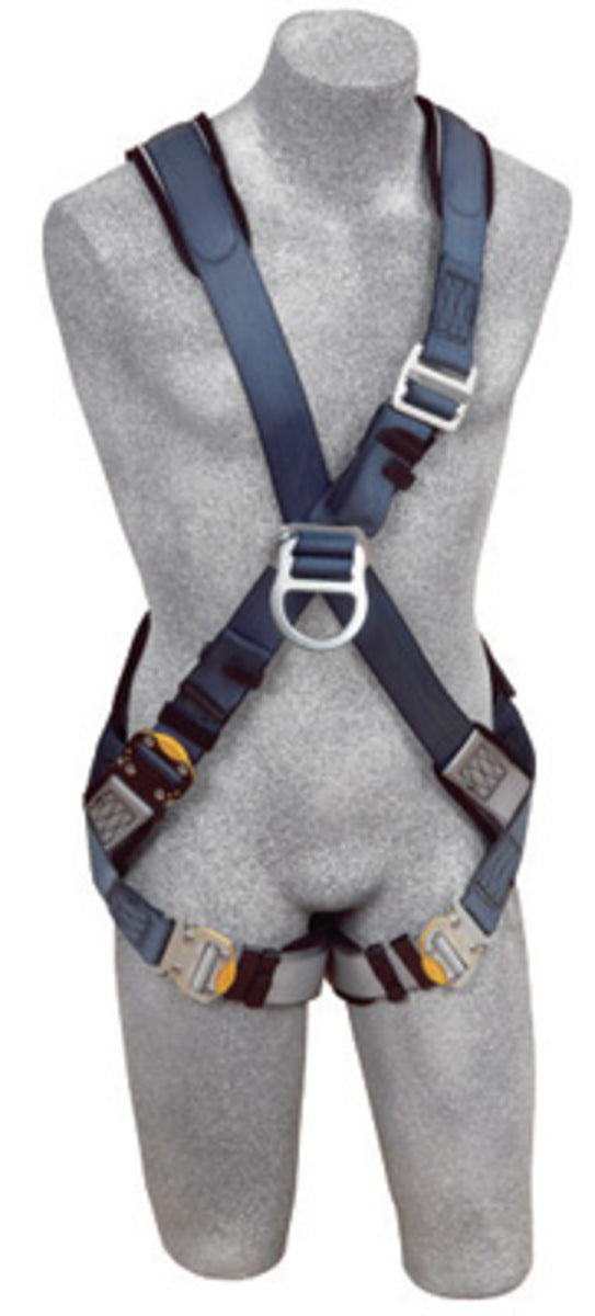 3M DBI SALA DBI/SALA 1108682 X-Large Exofit Climbing Cross Over Style Harness With Back And Front D-Rings, Quick Connect Buckle Leg Strap And