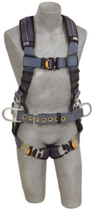 DBI/SALA 1110152 Large ExoFit XP Construction/Full Body/Vest Style Harness With Back And Side D-Ring, Belt With Pad, Quick Connect Chest And Leg Strap Buckle And Removable Comfort Padding