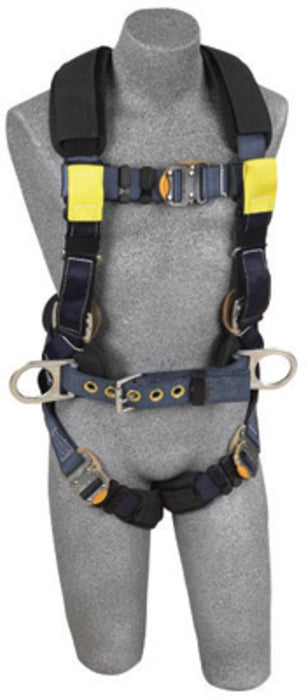 DBI/SALA 1110850 Medium ExoFit XP Arc Flash Construction/Full Body/Vest Style Harness With Back And Front Web Rescue Loop, Belt With Pad And Side D-Ring, Quick Connect Chest And Leg Strap Buckle, Leather Insulators And Nomex/Kevlar Comfort Padding