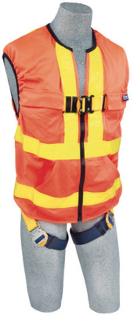 3M DBI SALA DBI/SALA 1111582 2X Delta Hi-Vis Reflective Work Vest Style Harness With Back D-Ring And Quick Connect Buckle Leg Strap