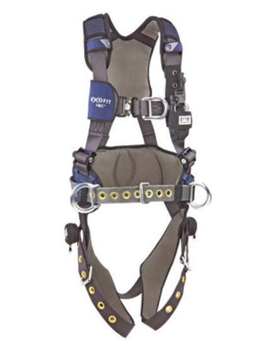 DBI/SALA 1113216 Medium ExoFit NEX Full Body/Vest Style Harness With Tech-Lite Aluminum Back And Front D-Ring, Duo-Lok Quick Connect Leg And Chest Strap Buckle, Torso Adjuster, Back And Leg Comfort Padding, Wind Energy Belt With Pad And Side D-Ring