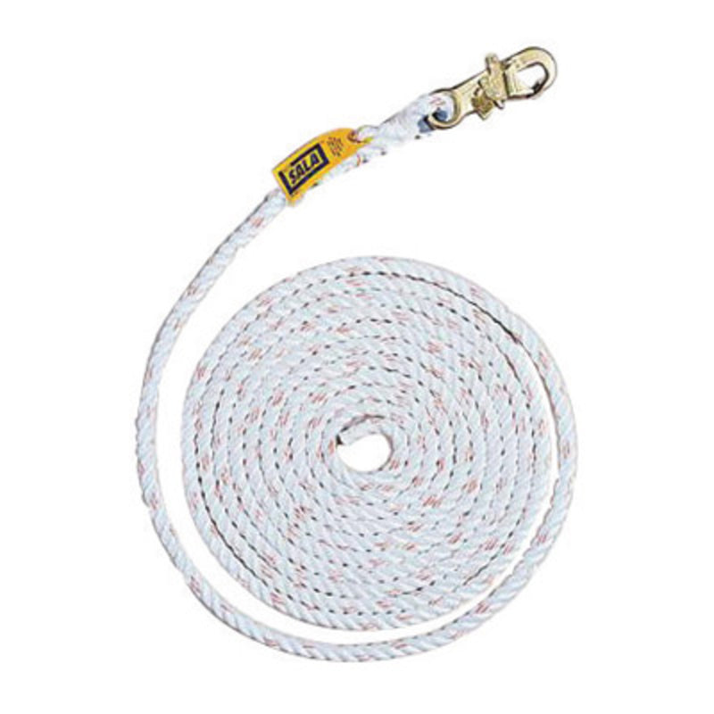 3M DBI SALA DBI/SALA 1202754 30' Vertical 5/8 Polyester And Poypropylene Blend Rope Lifeline With Self-Locking Snap Hook At One End And Taped At