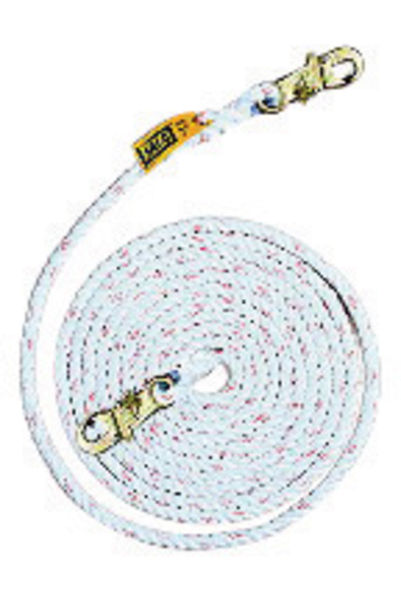 3M DBI SALA DBI/SALA 1202823 75' Vertical 5/8 Polyester/Polypropylene Blend Rope Lifeline With Self-Locking Snap Hooks At Both Ends, Mounting Bracket