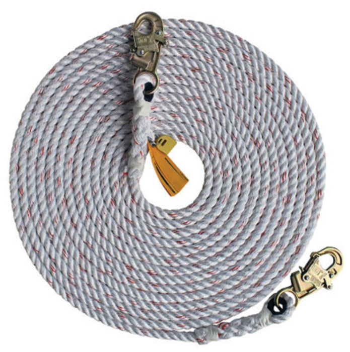 DBI/SALA 1202878 150' 5/8 Polyester And Polypropylene Blend Rope Lifeline With Self-Locking Snap Hooks At Both Ends