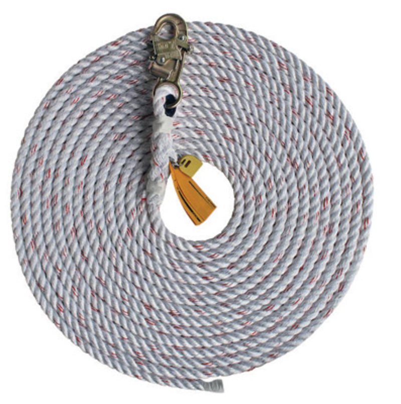 3M DBI SALA DBI/SALA 1202892 175' Vertical 5/8 Polyester/Polypropylene Blend Rope Drop Lifeline With Snap Hook And Tapered End, Vertical Lifelines