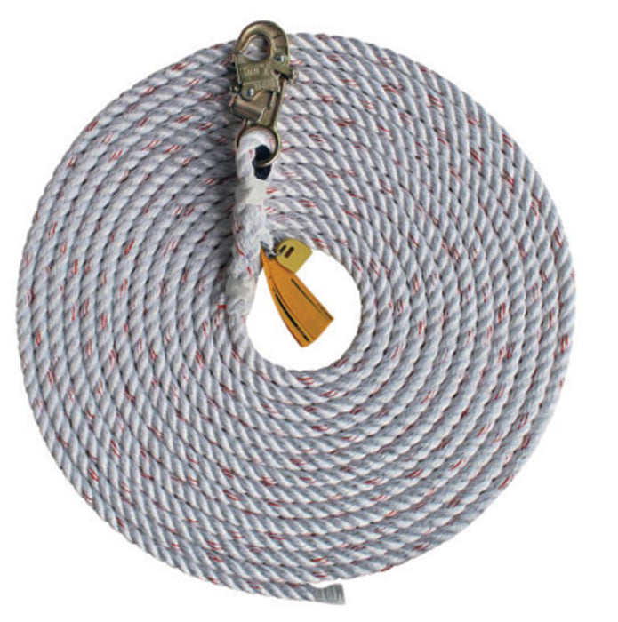 DBI/SALA 1202892 175' Vertical 5/8 Polyester/Polypropylene Blend Rope Drop Lifeline With Snap Hook And Tapered End