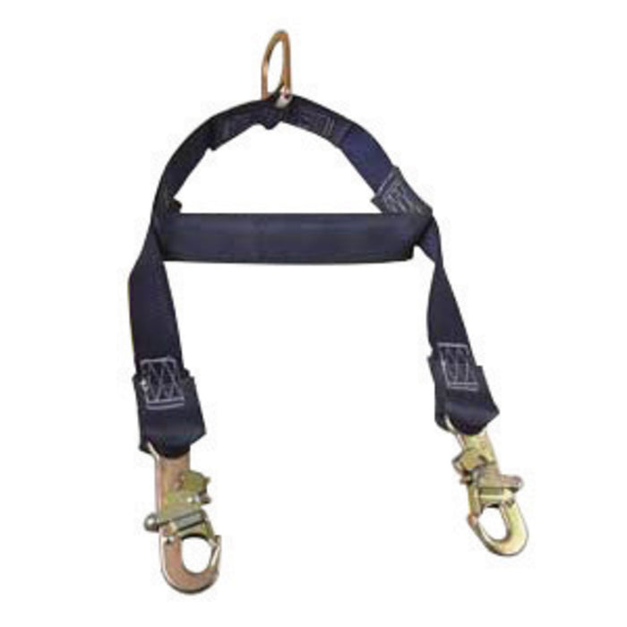 DBI/SALA 1231460 2' Polyester Web Rescue/Retrieval Y-Lanyard With Self-Locking Snap Hook, Spreader Bar And D-Ring At Center