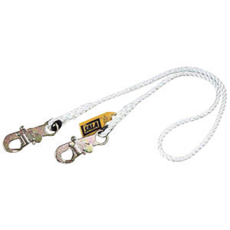 3M DBI SALA DBI/SALA 1232314 3' 1/2 Filament Nylon Rope Single-Leg Lanyard With Self-Locking Snap Hook At Ends, Positioning Lanyards