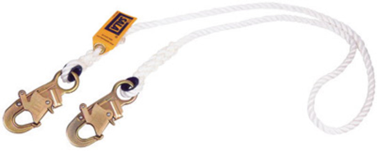 DBI/SALA 1232354 6' 1/2 Nylon Rope Single-Leg Lanyard With Self-Locking Snap Hook At Both Ends