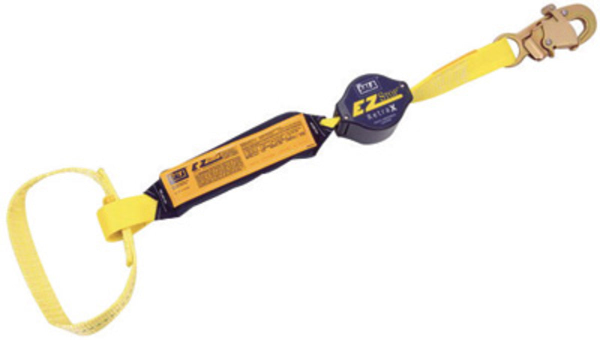 DBI/SALA 1241463 6' Retrax 1 3/8 Polyester Single-Leg Shock-Absorbing Retractable Lanyard With Snap Hook At One End And Web Loop Choker At Other End