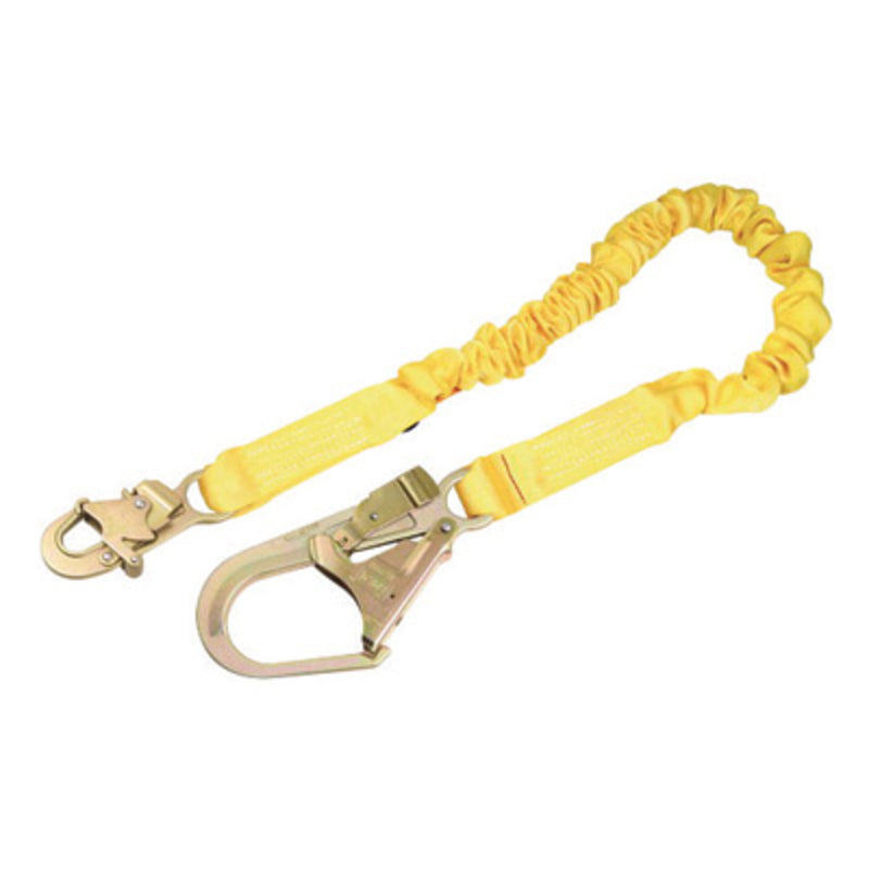 3M DBI SALA DBI/SALA 1244321 6' Shockwave2 1 15/16 Polyester Tubular Web Single-Leg Shock-Absorbing Lanyard With Snap Hook And Steel Rebar Hook