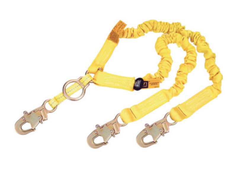 3M DBI SALA DBI/SALA 1244455 6' Shockwave2 1 15/16 Polyester Tubular Web Twin-Leg 100% Tie-Off Rescue Shock-Absorbing Lanyard With D-Ring For SRL Or
