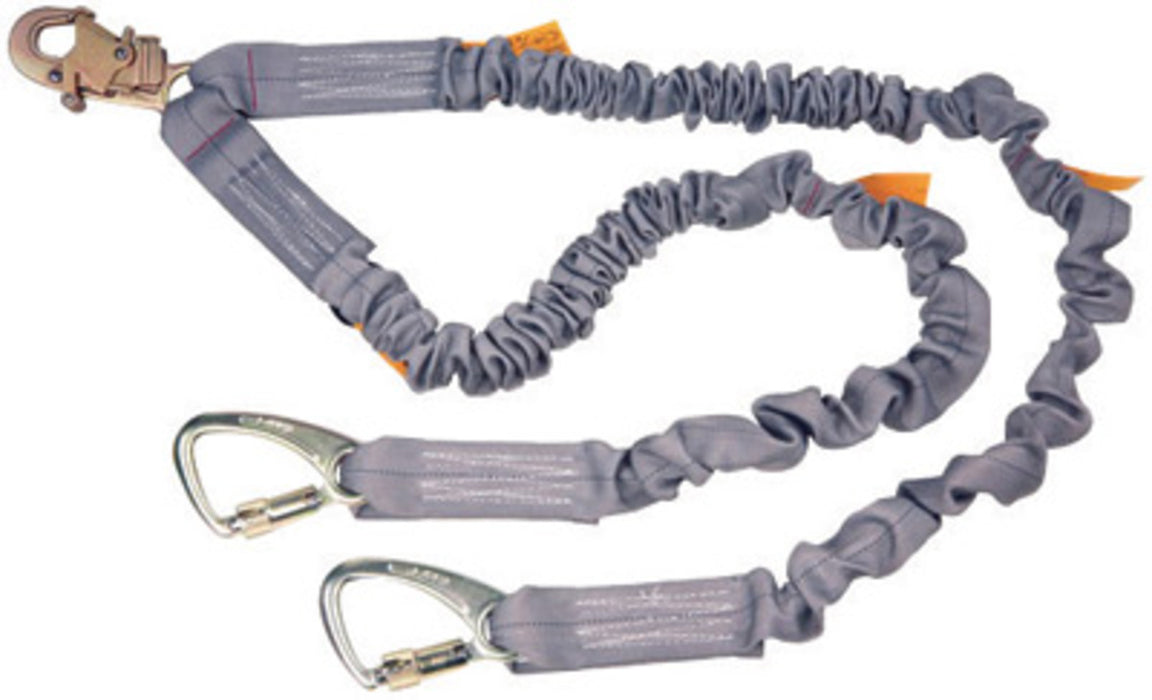 DBI/SALA 1244675 6' Shockwave2 1 7/8 Polyester Tubular Web Twin-Leg 100% Tie-Off Shock-Absorbing Lanyard With Snap Hook And Tie-Back Carabineers At Leg Ends