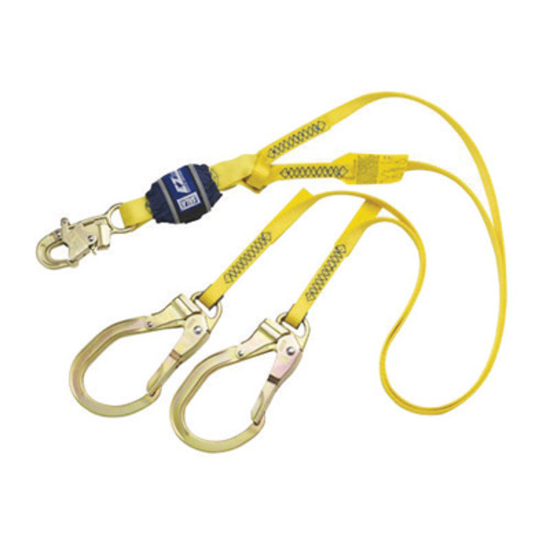 3M DBI SALA DBI/SALA 1246024 6' EZ-Stop 3/4 Polyester Web Twin-Leg 100% Tie-Off Shock Absorbing Lanyard With Self-Locking Snap Hook At Center And