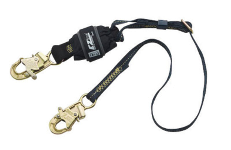 3M DBI SALA DBI/SALA 1246317 6' Force2 EZ-Stop 1 Nomex/Kevlar Fiber Web Single-Leg Adjustable Shock-Absorbing Lanyard With Snap Hooks At Each End