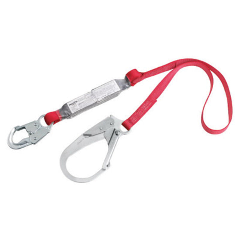 3M DBI SALA DBI/SALA 1340125 6' PROTECTA PRO Pack 1 Polyester Web Single-Leg Shock-Absorbing Lanyard With Snap Hook At One End And Steel Rebar Hook