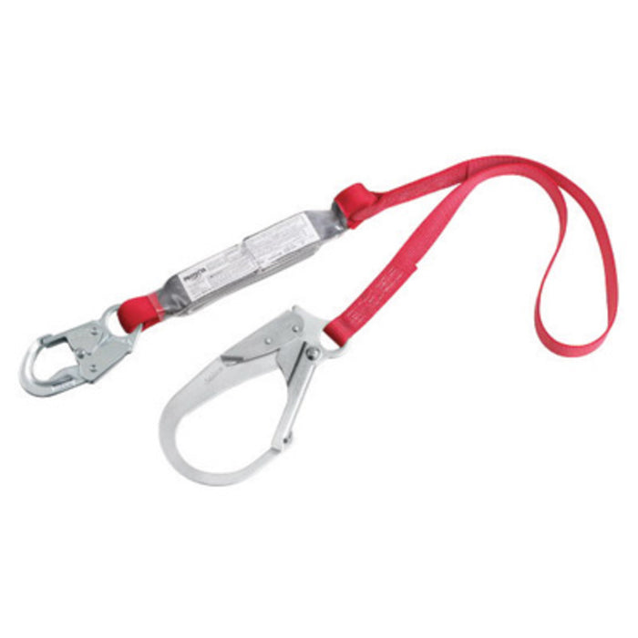 DBI/SALA 1340125 6' PROTECTA PRO Pack 1 Polyester Web Single-Leg Shock-Absorbing Lanyard With Snap Hook At One End And Steel Rebar Hook At Other End