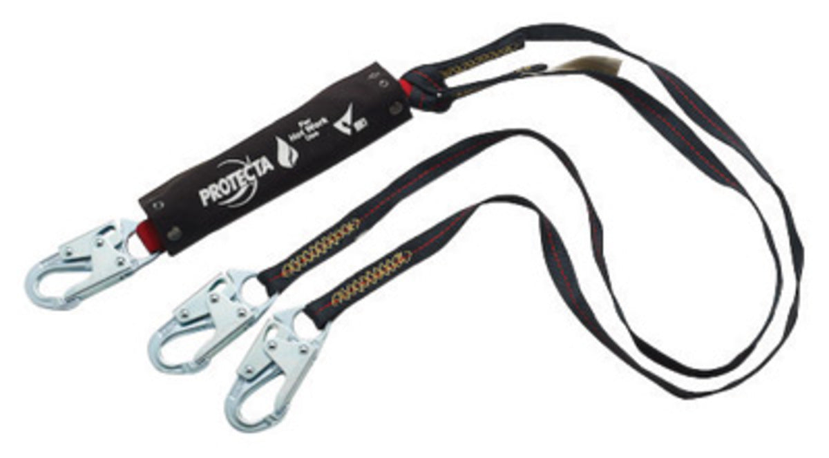 DBI/SALA 1340187 6' Protecta PRO Pack Hot Works Kevlar Web Twin-Leg 100% Tie-Off Shock-Absorbing Lanyard With Snap Hooks At Each End