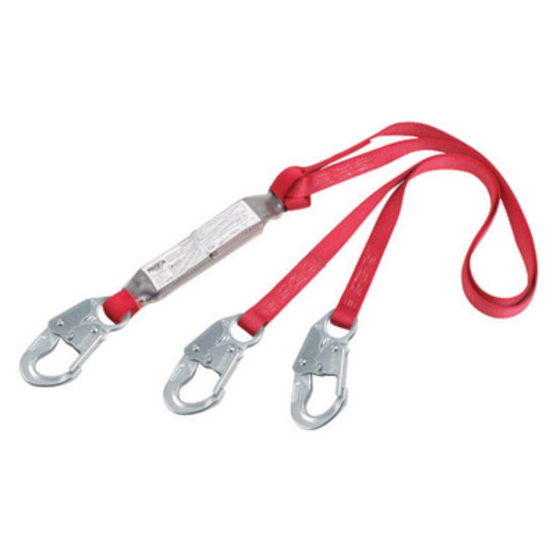 3M DBI SALA DBI/SALA 1342001 6' PROTECTA PRO Pack 1 Polyester Web Twin-Leg 100% Tie-Off Shock-Absorbing Fixed Lanyard With Self-Locking Snap Hook At