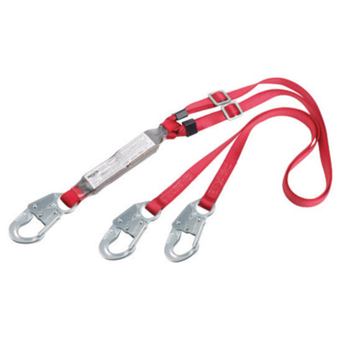 DBI/SALA 1342250 6' PROTECTA PRO Pack 1 Polyester Web Twin-Leg 100% Tie-Off Shock-Absorbing Adjustable Lanyard With Self-Locking Snap Hook At Each End