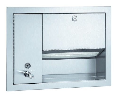 Bradley 1471-000000 Soap and Towel Dispenser, Recessed, Multi-Purpose