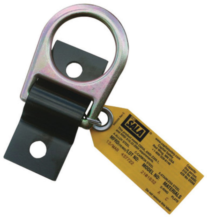 3M DBI SALA DBI/SALA 2101632 Raw Steel D-Ring Anchorage Plate With (2) 1/2 Diameter Holes (1/4 X 2 Width X 4 1/4 Length Plate), Anchorage Connectors