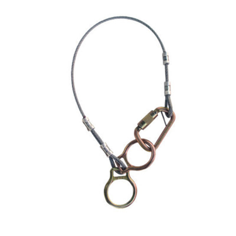 3M DBI SALA DBI/SALA 2190101 4' Protecta PRO Fixed Dual-Ring 1/4 Galvanized Steel Wire Rope Tie-Off Adapter With Self Locking And Closing Steel