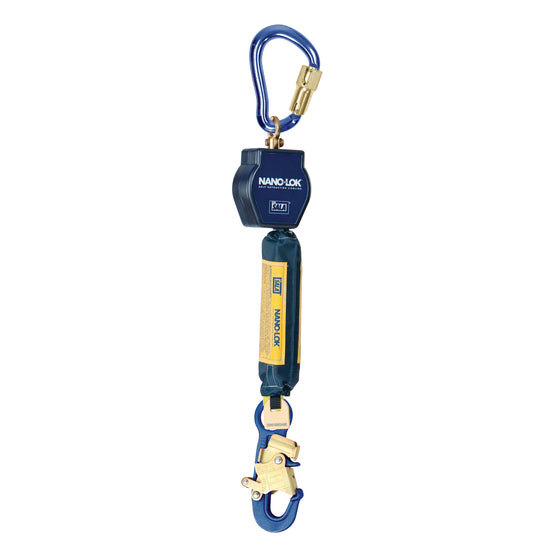 3M DBI SALA DBI/SALA 3101214 6' Nano-Lok Single Leg Self-Retracting 3/4 Dyneema Polyester Web Lifeline With Aluminum Snap Hook, Swiveling Anchor