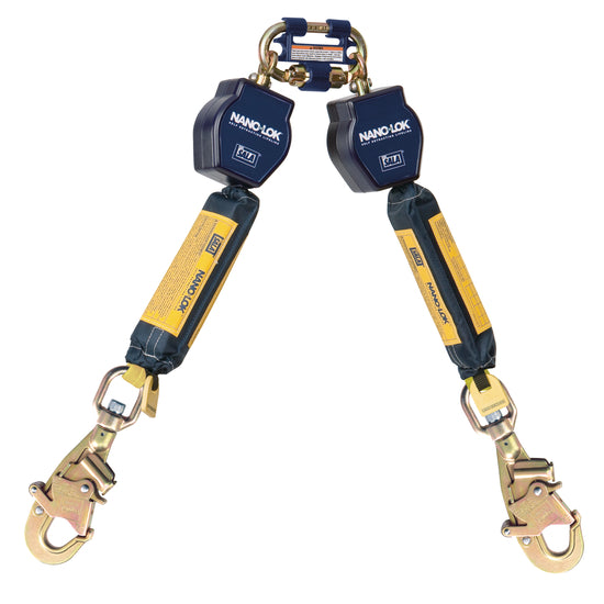3M DBI SALA DBI/SALA 3101278 6' Nano-Lok Twin Leg Self-Retracting Dyneema Polyester Web Lifeline With Quick Connector Anchorage Connection And (2)