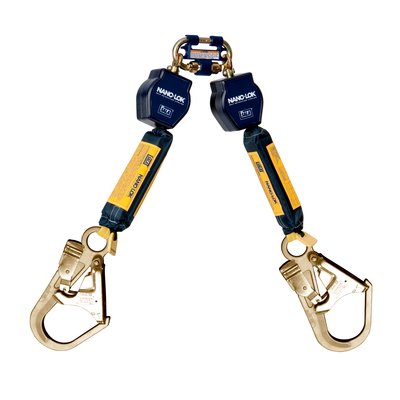 3M DBI SALA DBI/SALA 3101280 6' Nano-Lok Twin Leg Self-Retracting Dyneema Polyester Web Lifeline With Quick Connector Anchorage Connection And (2)