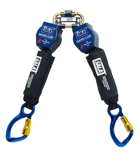 3M DBI SALA DBI/SALA 3101503 Nano-Lok Twin-Leg Quick Connect Self Retracting Lifeline - Web - For Hot Work Use, Self-retracting Lifelines