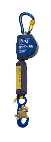 3M DBI SALA DBI/SALA 3101584 Nano-Lok Extended Length Self Retracting Lifeline with Anchor Hook, Self-retracting Lifelines