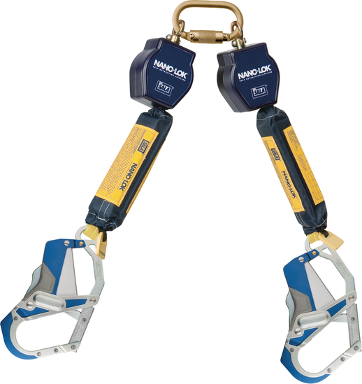 3M DBI SALA DBI/SALA 3101664 Nano-Lok Twin-Leg Quick Connect Self Retracting Lifeline - Web, Self-retracting Lifelines