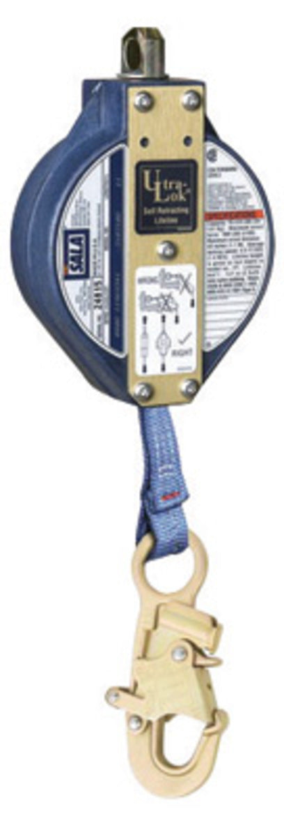 3M DBI SALA DBI/SALA 3103207 20' Ultra-Lok Self-Retracting 1 Nylon Web Lifeline With Self-Locking Snap Hook, Self-retracting Lifelines