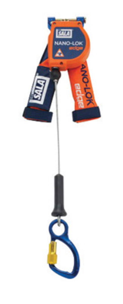 3M DBI SALA DBI/SALA 3500214 8' Nano-Lok edge 3/16 Galvanized Steel Cable Single Leg Self-Retracting Lifeline With Aluminum Captive Eye Carabiner