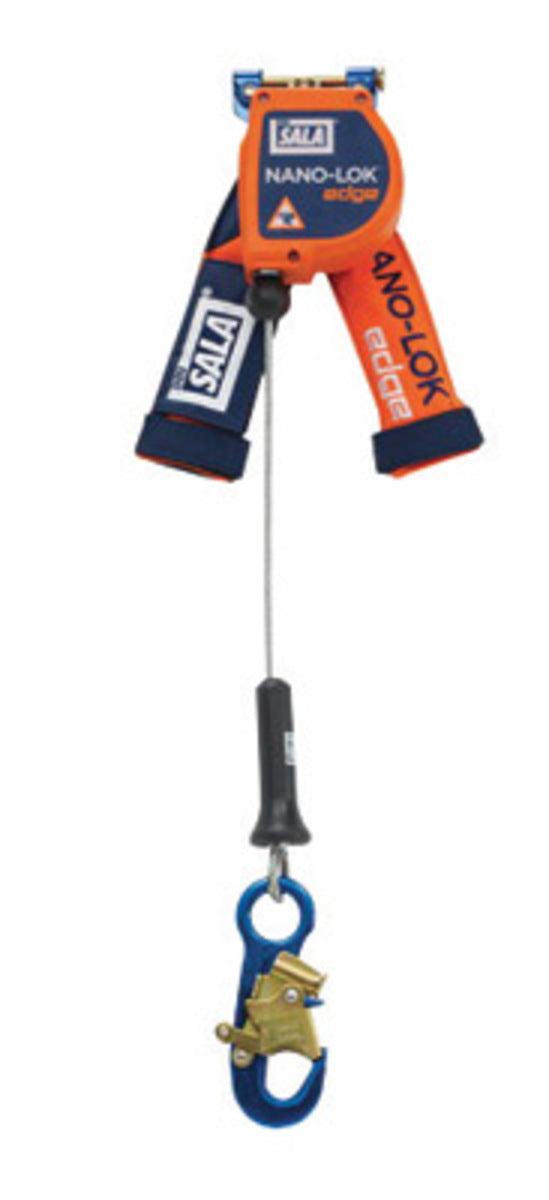 3M DBI SALA DBI/SALA 3500215 8' Nano-Lok edge 3/16 Galvanized Steel Cable Single Leg Self-Retracting Lifeline With Aluminum Snap Hook