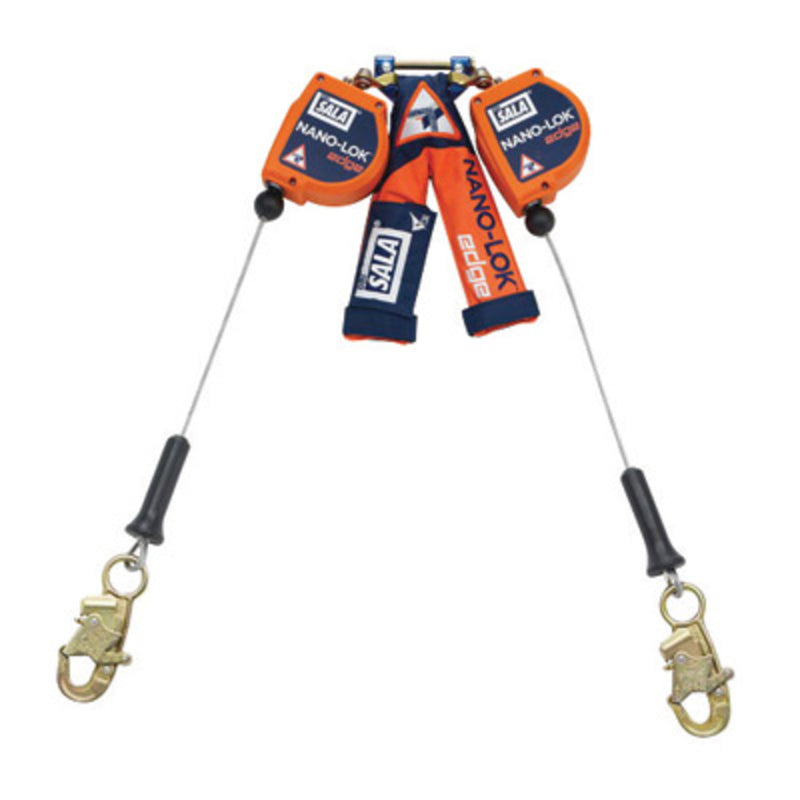 3M DBI SALA DBI/SALA 3500225 8' Nano-Lok edge 3/16 Galvanized Steel Cable Twin Leg Self-Retracting Lifeline With Steel Snap Hooks, SKU 3102015